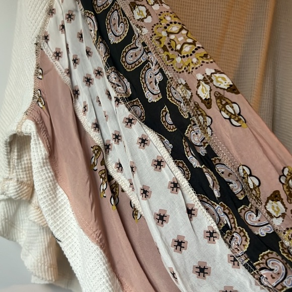 We The Free Waffle Knit Blouse with Fancy Baggy Sleeves- Size M - Picture 2 of 4